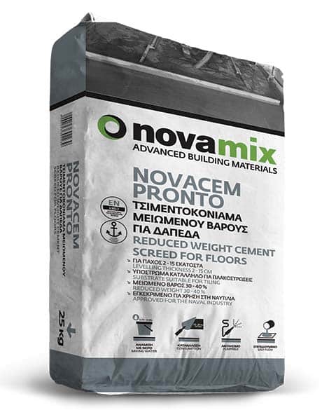 Reduced weight cement screed for floors-NOVAMIX NOVACEM PRONTO